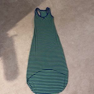 JUST LOVE Green and Blue Striped Dress